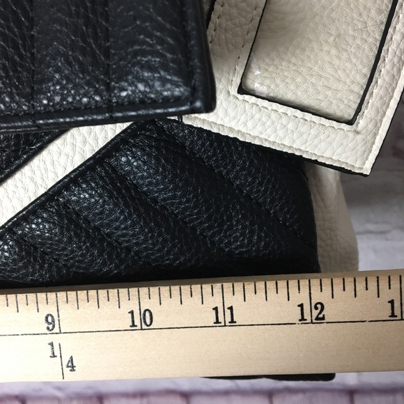 Steve Madden Quilted  Cream & Black Shoulder Purse - Picture 13 of 14